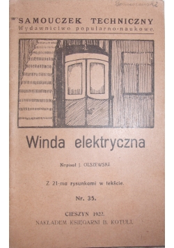 Winda elektryczna, 1922 r.