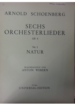Sechs Orchesterlieder Op 8 1939r