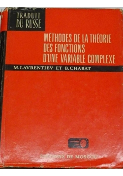 Methodes de la theorie des fonctions d'une variable complexe