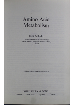 Amino Acid Metabolism