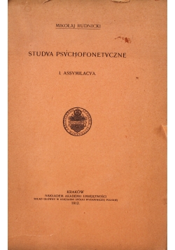 Studya psychofonetyczne 1912 r.