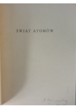 Świat Atomów,1923r.