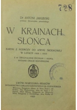W krainach słońca, 1923 r.