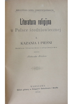 Literatura religijna w Polsce średniowiecznej zeszyt 18 1902 r.