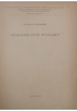 Charakter praw wynalazcy