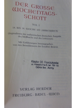 Der Grosse Wochentags-Schott