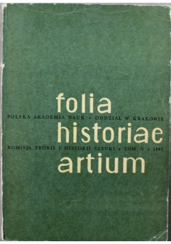 Folia historiae artium tom IV