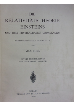 Die Relativitatstheorie einsteins, 1920 r.