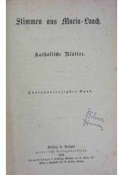 Stimmen aus Maria-Laach, 1893r.