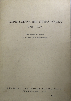 Współczesna Biblistyka Polska 1945 1970