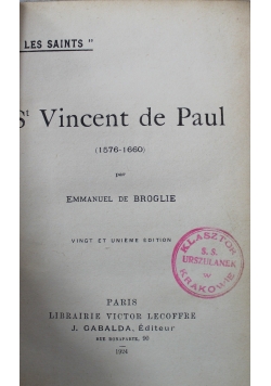 Saint Vincent de Paul 1924 r.