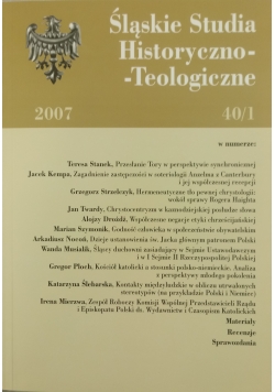 Śląskie Studia Historyczno-Teologiczne nr. 40/1
