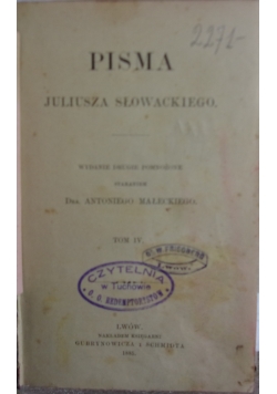 Pisma Juliusza Słowackiego , 1885 r.