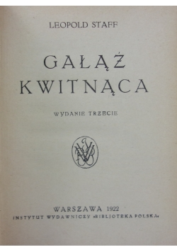 Gałąź Kwitnąca ,1922 r.