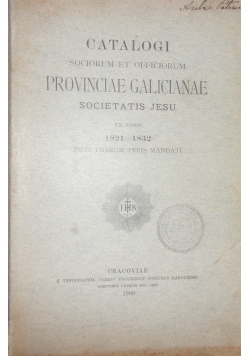 Catalogi Sociorum et Officiorum Provinciae Galicianae, 1900 r.