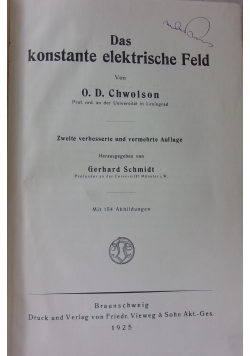 Das konstante elektrische Feld, 1925 r.