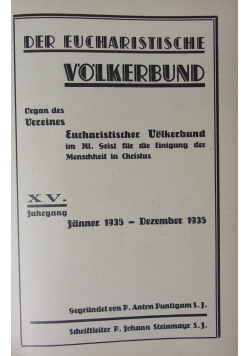 Der Eucharistische Volkerbund 1935 r.