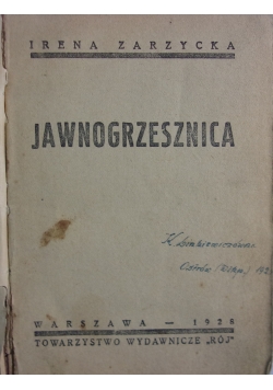 Jawnogrzesznica, 1928r.