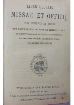 Liber usualis missae et officii, 1924 r.
