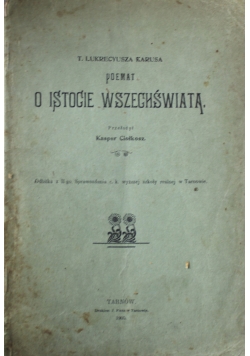 Poemat o istocie wszechświata 1905 r.