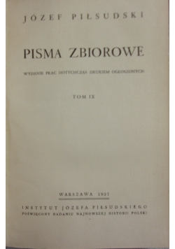 Pisma zbiorowe,tom IX,1937r.