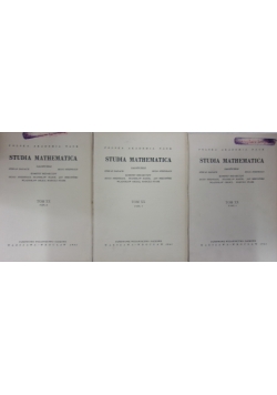 Studia Mathematica, tom XX, zestaw 3 książek