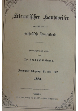 Literarischer Handweiser 1881r.