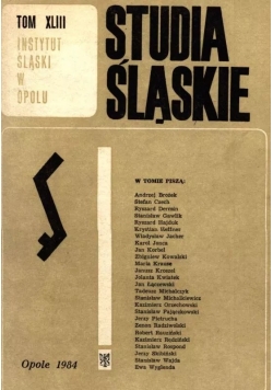 Studia śląskie Tom XLIII