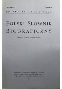 Polski Słownik  biograficzny Tom XXIII/3 Zeszyt 98