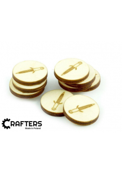Znaczniki drewniane okgrągłe miecz 22x3mm 10szt