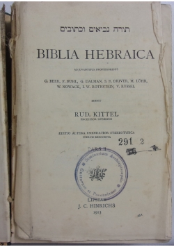 Biblia Hebraica, 1913 r.