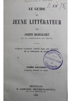 Le guide du Jeune Litterateur Tome II 1865 r.