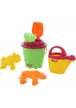 Zestaw 529 wiaderko sito łopatka grabki foremki tygrys mamut konewka