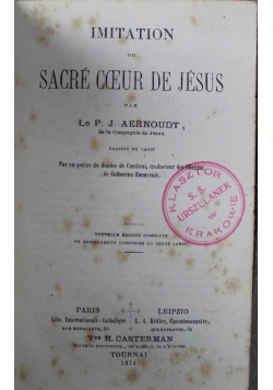 Imitation du Sacre coeur de Jesus 1874 r.