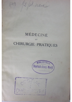 Medecine et Chirurgie Pratiques, 1924 r.
