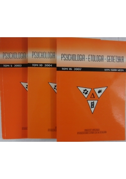 Psychologia-Etologia-Genetyka. Tom 5,10,16