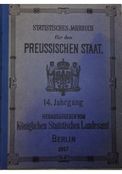 Statisches Jahrbuch fur den Preussischen Staat, 1917r.