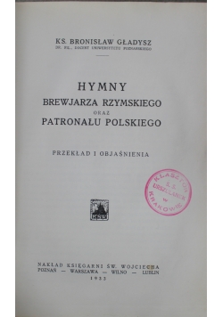 Hymny brewjarza rzymskiego oraz patronału polskiego 1933 r.