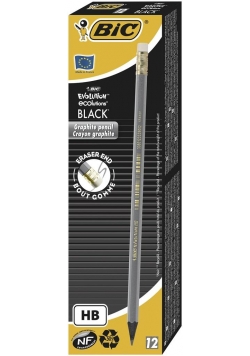Ołówek Evolution Black z gumką (12szt) BIC