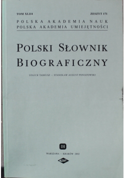Polski Słownik Biograficzny zeszyt 171