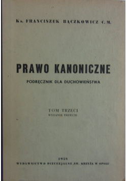 Prawo kanoniczne, Tom III
