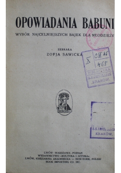 Opowiadania Babuni  1922 r.