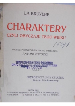 Charaktery, 1911r.