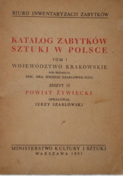 Katalog zabytków w Polsce tom I zeszyt 15