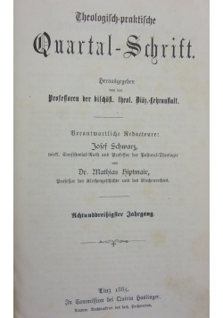 Theologisch praktische quartal schrift, 1885r.