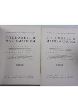 Colloquium Mathematicum, t.XXXIIIzestaw 2 książek