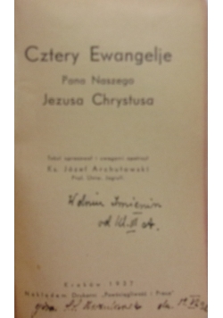 Cztery Ewangelie Pana Naszego Jezusa Chrystusa, 1937r