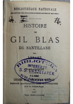 Histoire de gil blas de santillane 3 Tomy 1907 r