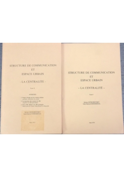 Structure de Communication et Espace Urbain, tom 1-2