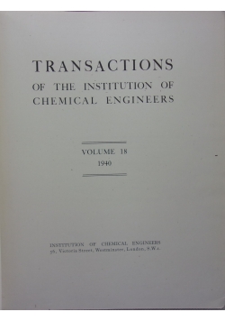 Transactions Institution of Chemical Engineers vol. 18 1940r.